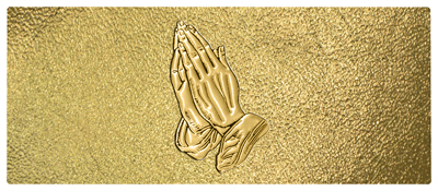 DNSEMP-L-516-GD-SH-GD Gold Praying Hands Shimmer Gold